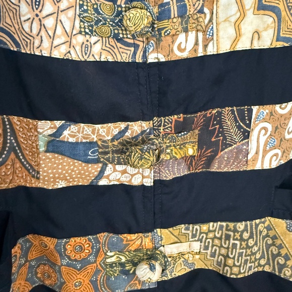 SOLD--Vintage Boho Indonesian Block Print Rayon Shirt Jacket--SOLD - Picture 7 of 9